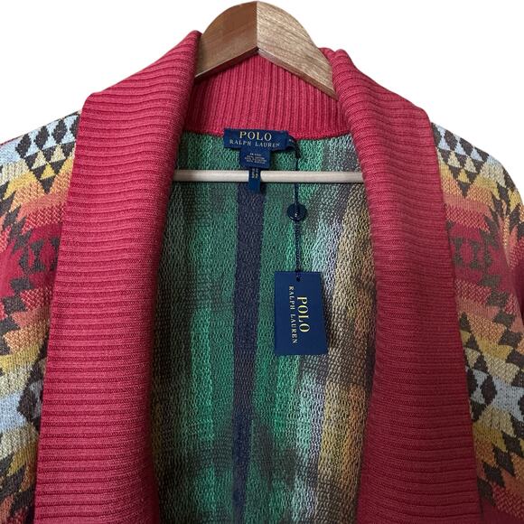 POLO Ralph Lauren Aztec Drape Cardigan Sweater NWT XS/S - Picture 6 of 8